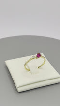 Load and play video in Gallery viewer, 18ct YELLOW GOLD RUBY AND DIAMOND DRESS RING
