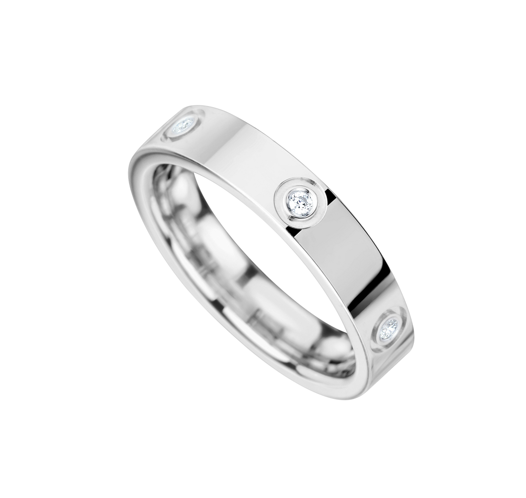 18ct WHITE GOLD DIAMOND SET ENGAGEMENT BAND