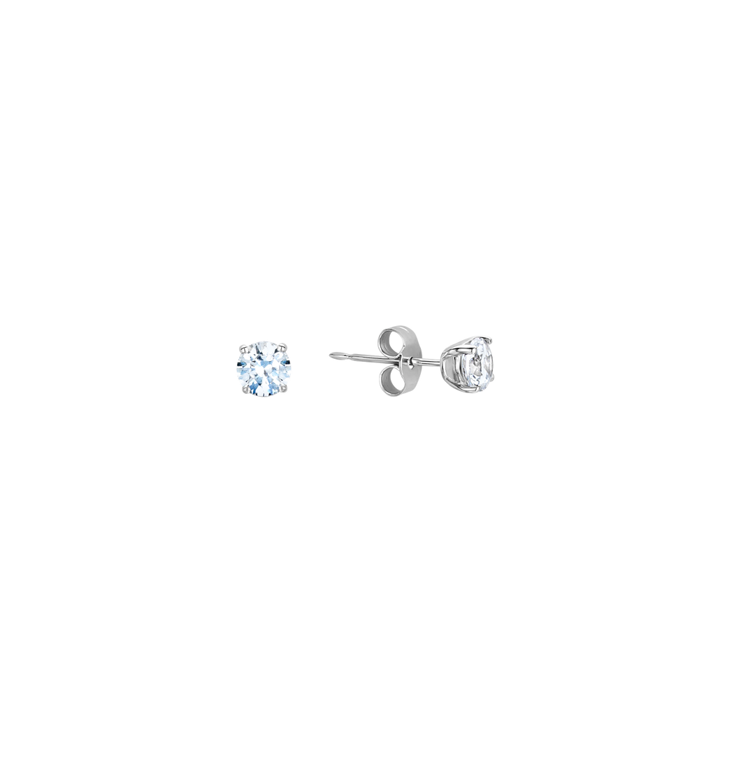 18ct WHITE GOLD EARRING STUDS 0.25ct ROUND CUT DIAMONDS