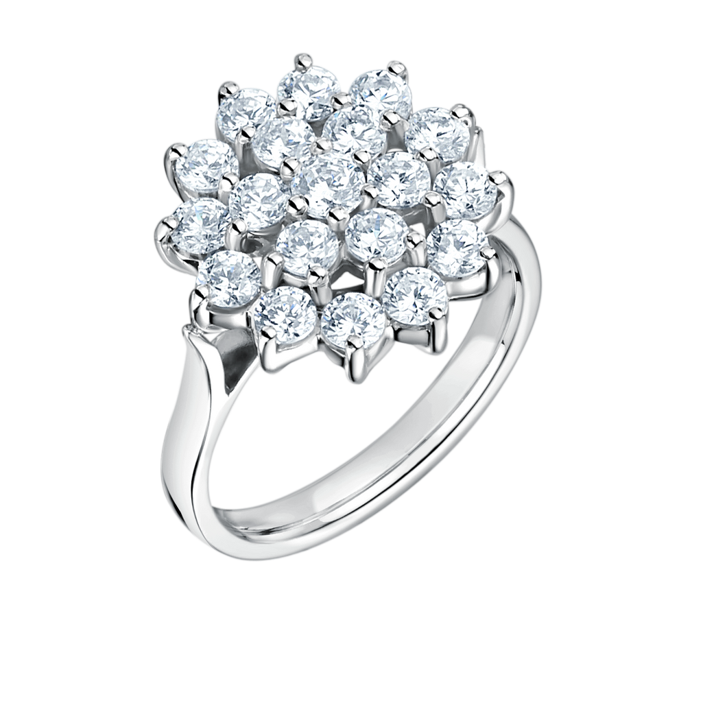 18ct WHITE GOLD DIAMOND CLUSTER