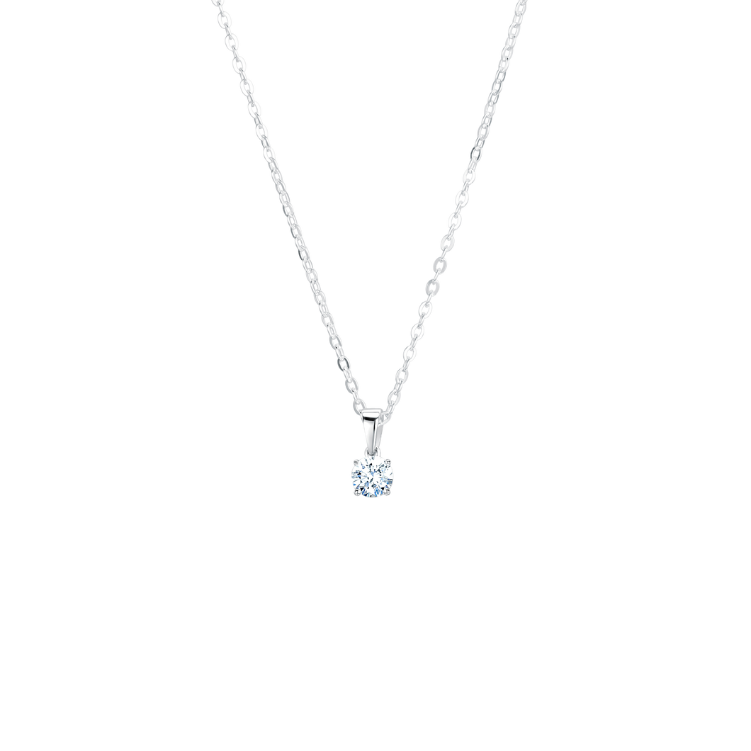 18ct WHITE GOLD NECKLACE 0.50ct ROUND CUT DIAMOND