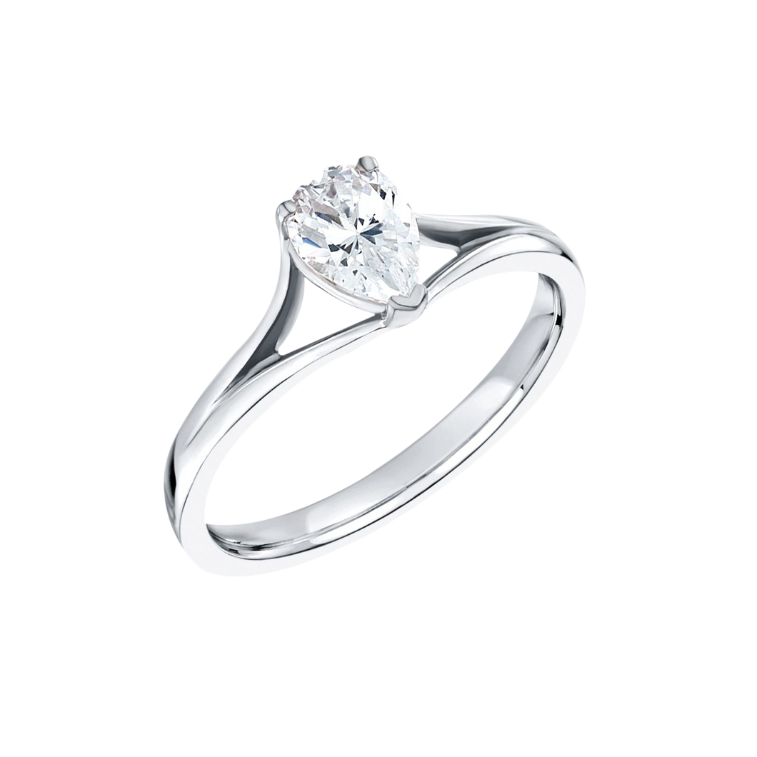 18ct WHITE GOLD 0.50ct PEAR CUT DIAMOND