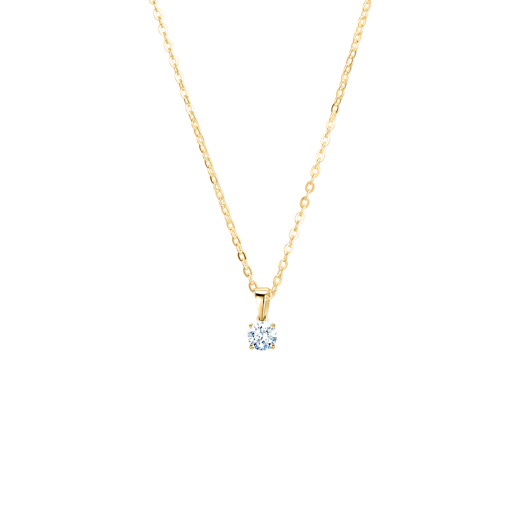 18ct YELLOW GOLD NECKLACE 0.50ct ROUND CUT DIAMOND