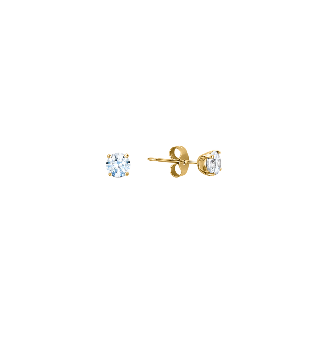 18ct YELLOW GOLD 0.25CT ROUND CUT DIAMOND STUD EARRINGS