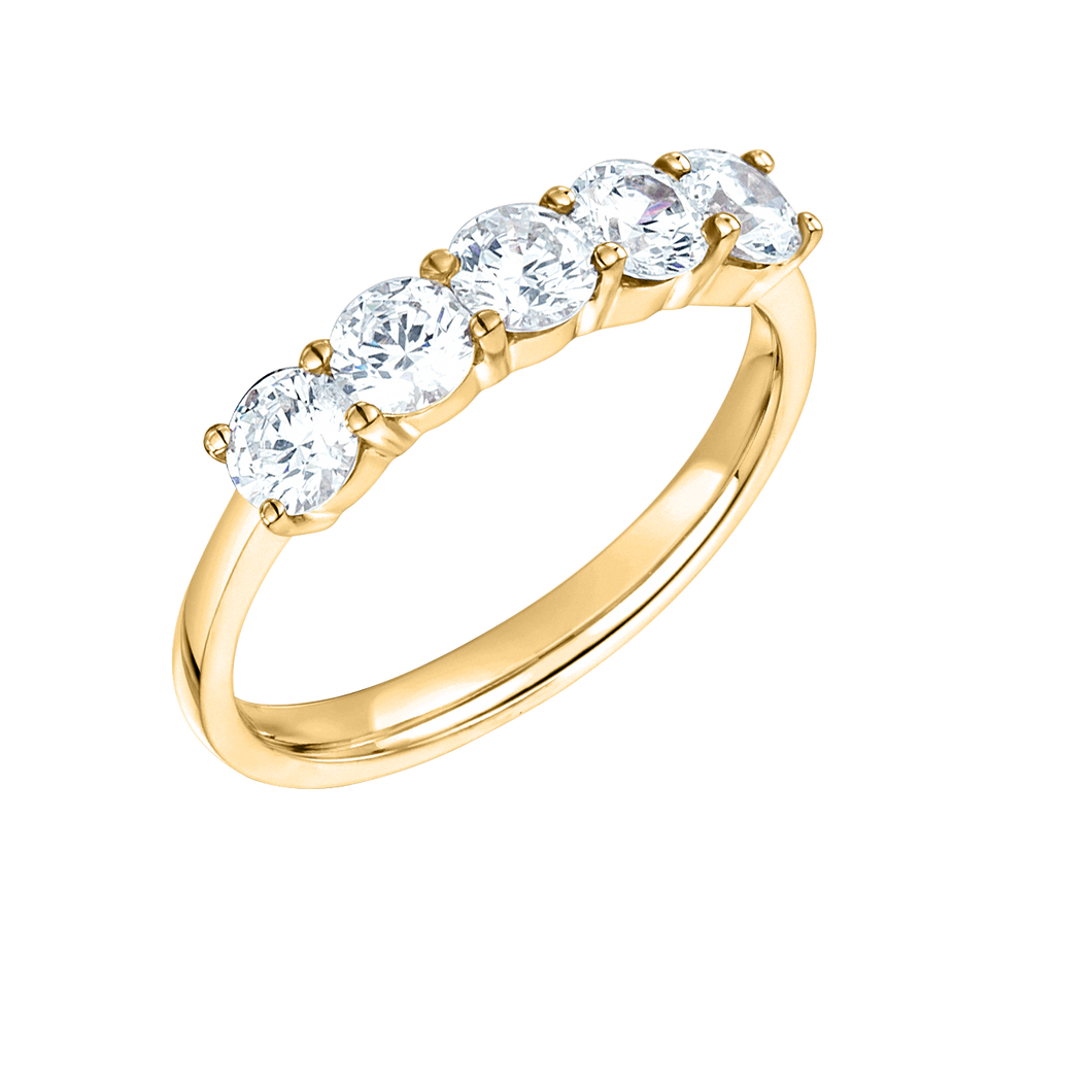 18ct GOLD ENGAGEMENT BAND W/ ROUND CUT DIAMONDS