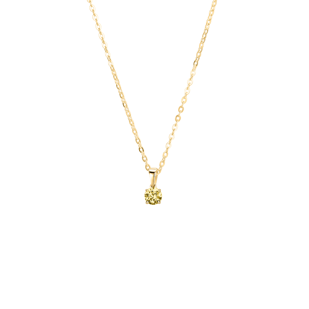 18ct YELLOW GOLD NECKLACE 0.50ct YELLOW GOLD ROUND CUT DIAMOND